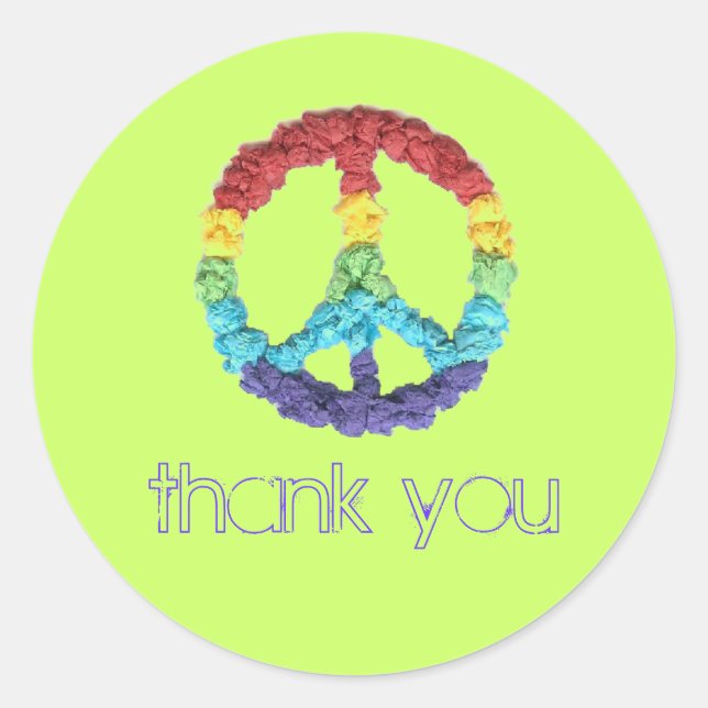 Peace sign thank you sticker (Front)