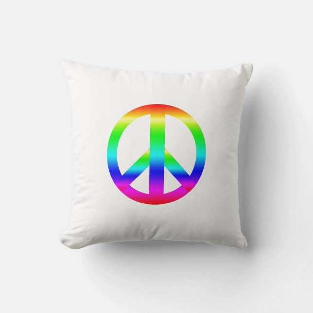 Peace Sign Throw Pillow (Front)