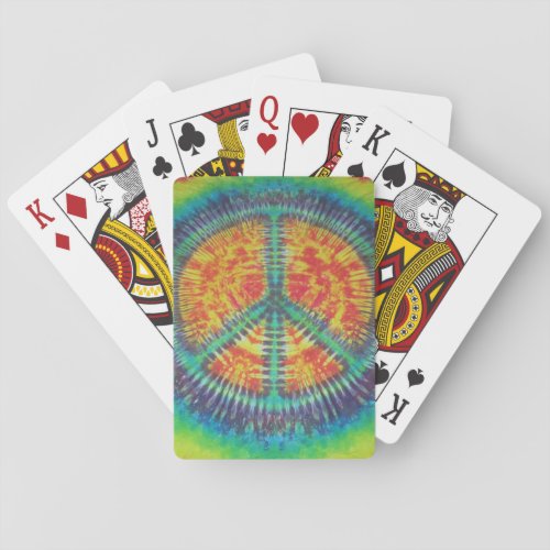 Peace Sign Tie Dye Bicycle Playing Cards