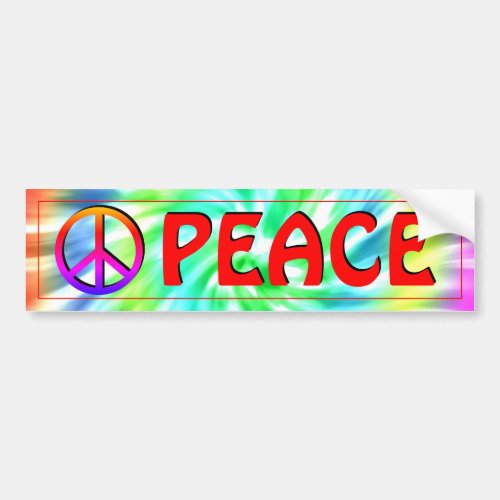Peace Sign Tie_Dye Bumper Sticker