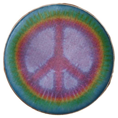 Peace Sign Tie Dye Chocolate Covered Oreo