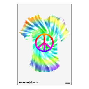 Peace Sign Tie Dye Design Wall Decal T-Shirt