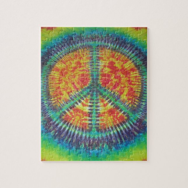 Peace Sign Tie Dye Jigsaw Puzzle (Vertical)