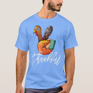 Peace Sign Turkey Thankful Fall Autumn Thanksgivin T-Shirt