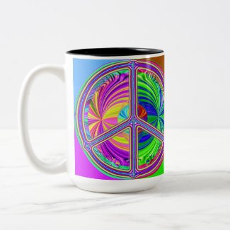 Peace Sign Two-Tone Coffee Mug