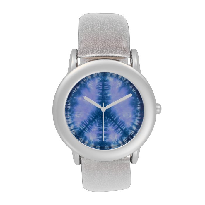 Peace sign tye dye watch