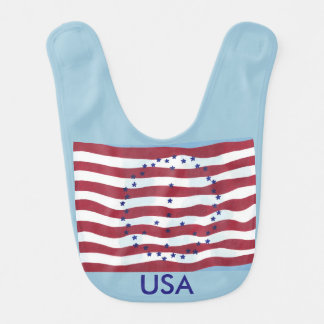 Peace Sign USA Flag Patriotic Baby Bibs