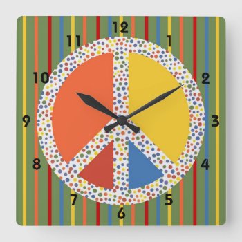 Peace Sign Wall Clock by Mousefx at Zazzle