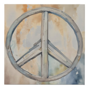Peace Sign Watercolor Painting Art