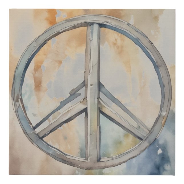 Peace Sign Watercolor Painting Art (Front)