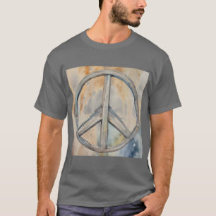 Peace Sign Watercolor Painting Art T-Shirt