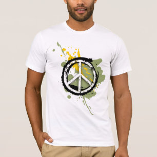 Peace Sign White on Black Hoodie T-Shirt