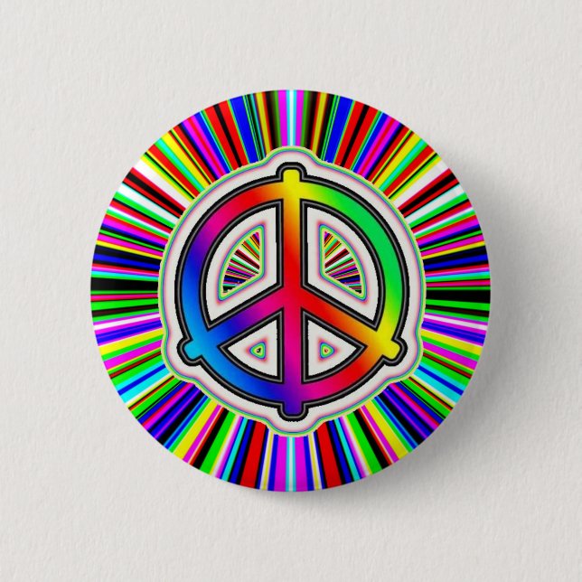 Peace Sign with a Supernova Background  Button (Front)