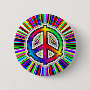 Peace Sign with a Supernova Background  Button