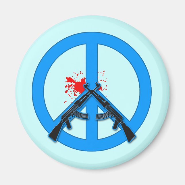 Peace Sign with AK-47s and Blood Magnet (Front)