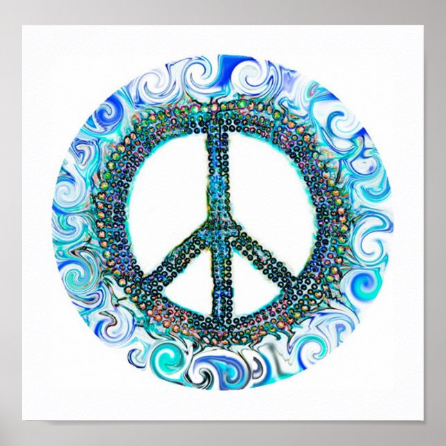 Peace Sign With Blue Waves (Front)