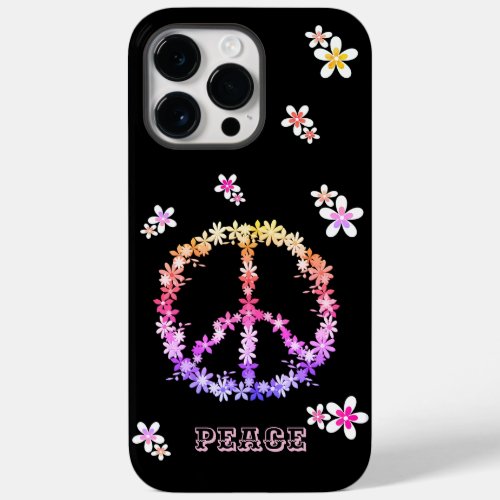 Peace sign with colorful flowersPersonalized  Cas Case_Mate iPhone 14 Pro Max Case