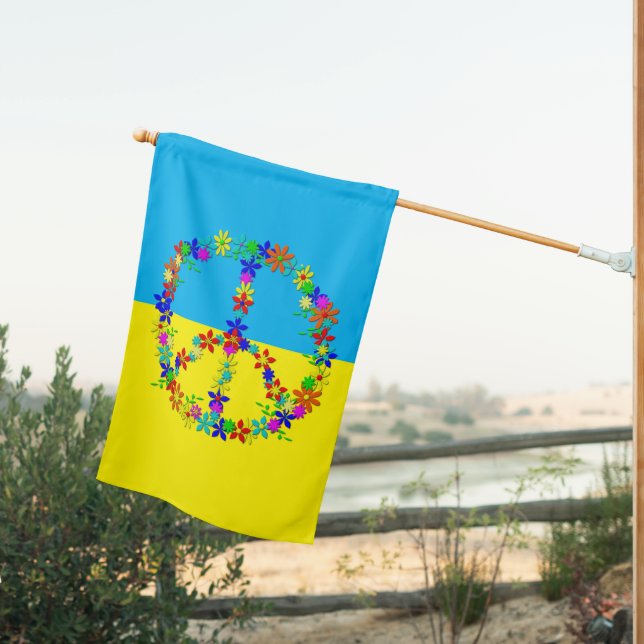 Peace sign with flowers,ukrainian flag  (Insitu (Back))