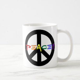 Peace Sign with Rainbow Coffee Mug
