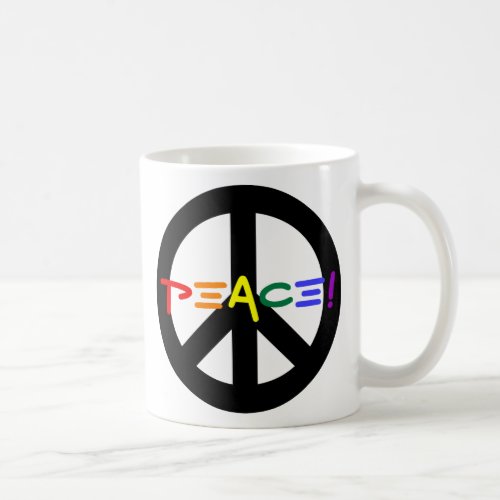 Peace Sign with Rainbow Coffee Mug