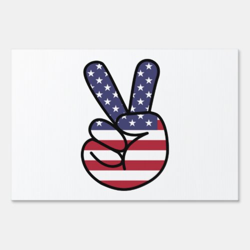 Peace sign with stars and stripes