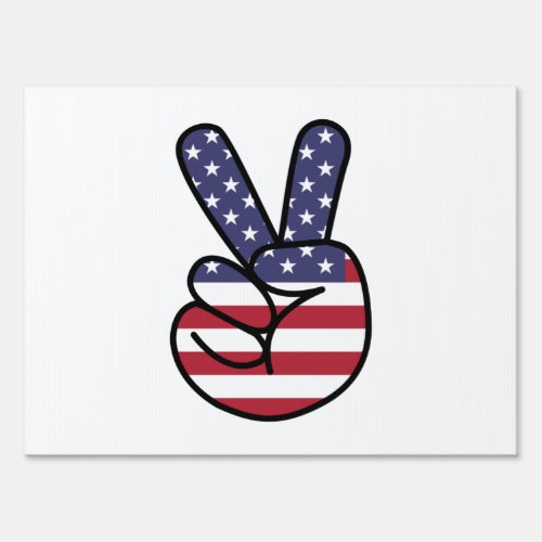 Peace sign with stars and stripes