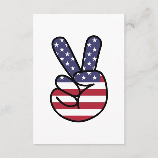 Peace sign with stars and stripes enclosure card (Front)