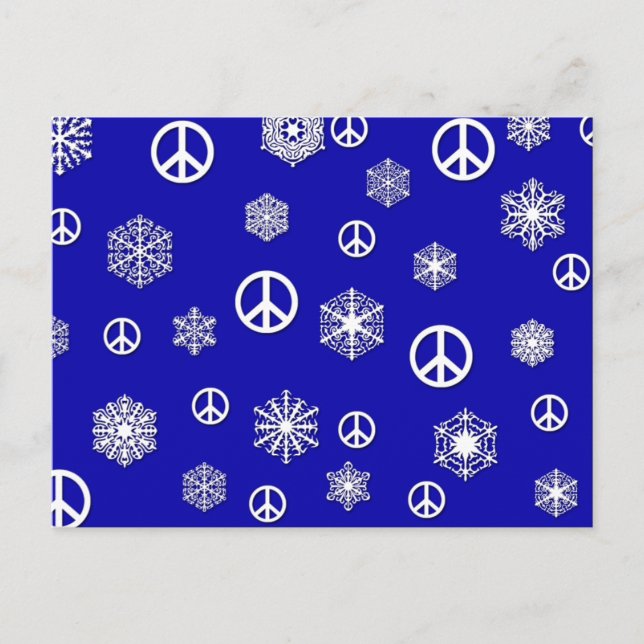 Peace Signs and Snowflakes Holiday Cards (Front)