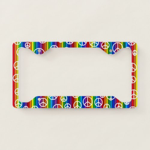 Peace Signs Bubbles License Plate Frame