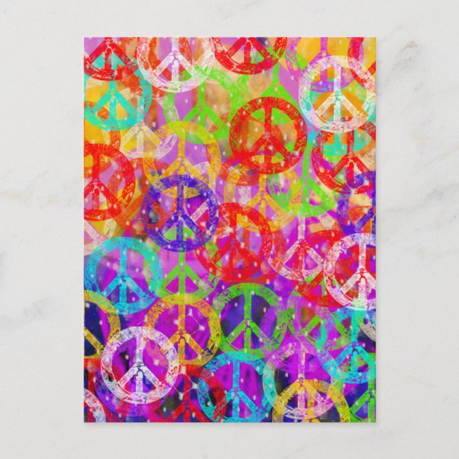 Peace Signs Collage Postcard (Front)