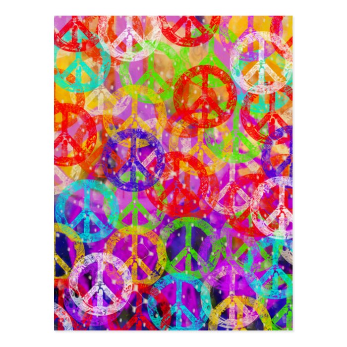 Peace Signs Collage Postcard