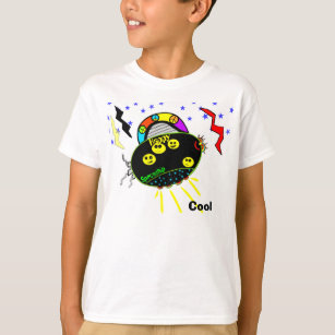 Peace Signs Faces Spaceship T-Shirt