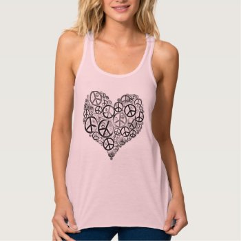 Peace Signs Heart Shape Tank Top by MaeHemm at Zazzle