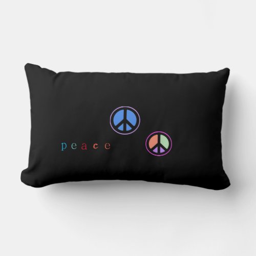 Peace Signs Lumbar Pillow