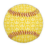 Peace Signs On Sunny Yellow Baseball at Zazzle
