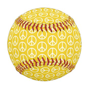 Peace Signs On Sunny Yellow Baseball by StuffOrSomething at Zazzle