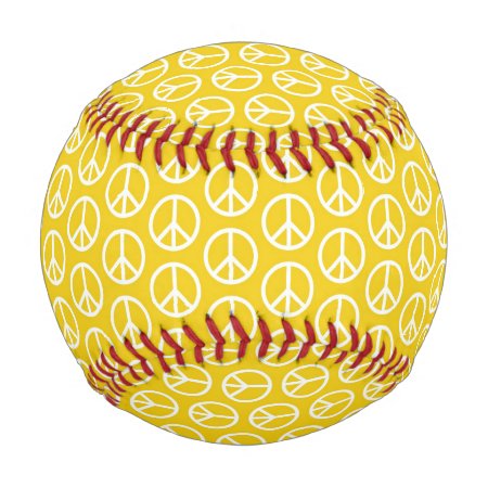 Peace Signs On Sunny Yellow Baseball