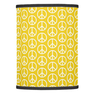 Peace Signs on Sunny Yellow Lamp Shade