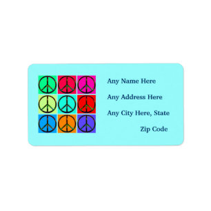 Peace Signs Return Address Labels