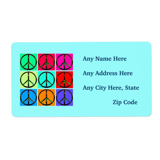 Peace Signs Return Address Labels (Front)