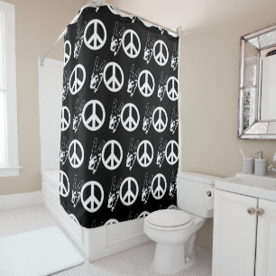PEACE SIGNS SHOWER CURTAIN