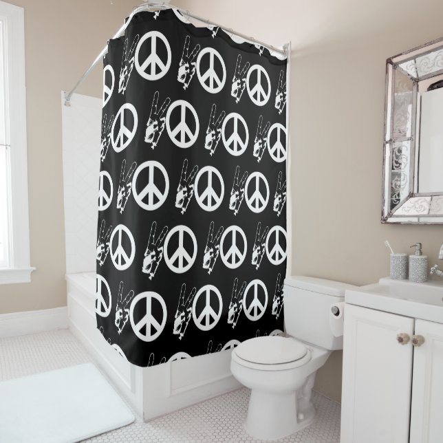 PEACE SIGNS SHOWER CURTAIN (In Situ)