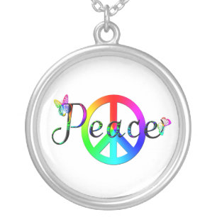 Peace Silver Plated Necklace