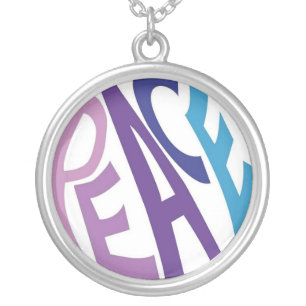 PEACE  SILVER PLATED NECKLACE