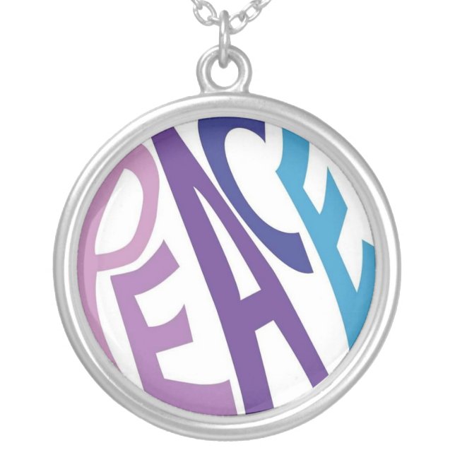 PEACE  SILVER PLATED NECKLACE (Front)