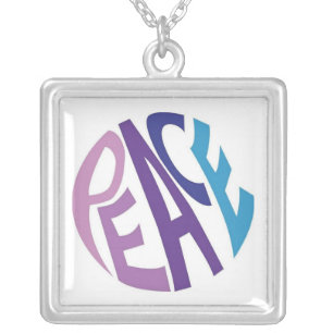PEACE  SILVER PLATED NECKLACE