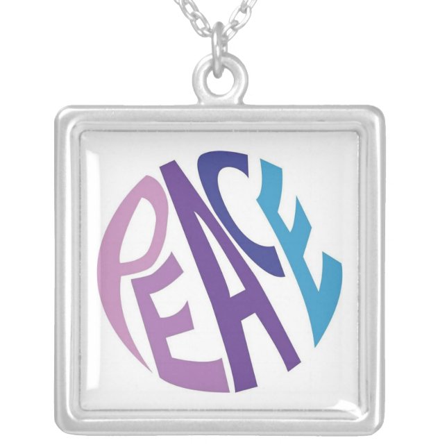 PEACE  SILVER PLATED NECKLACE (Front)