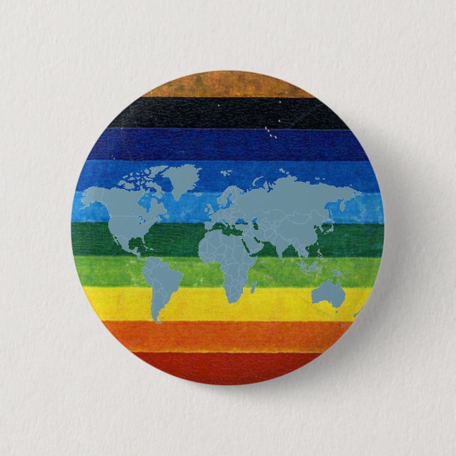 peace simbol rainbow button (Front)
