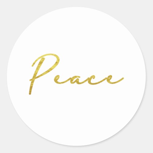 Peace simple gold typography Sticker