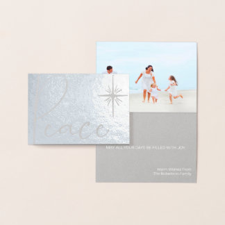 Peace Simple Minimal Modern Photo Christmas Card